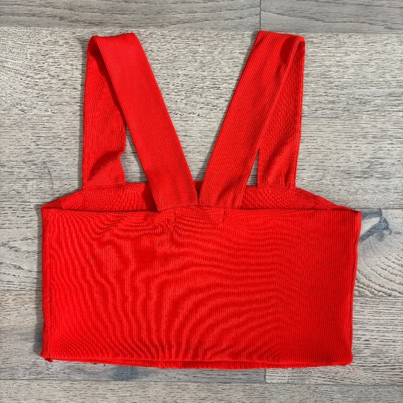 Zara Collection Ribbed Crop Top - Orange Size L - Picture 3 of 8